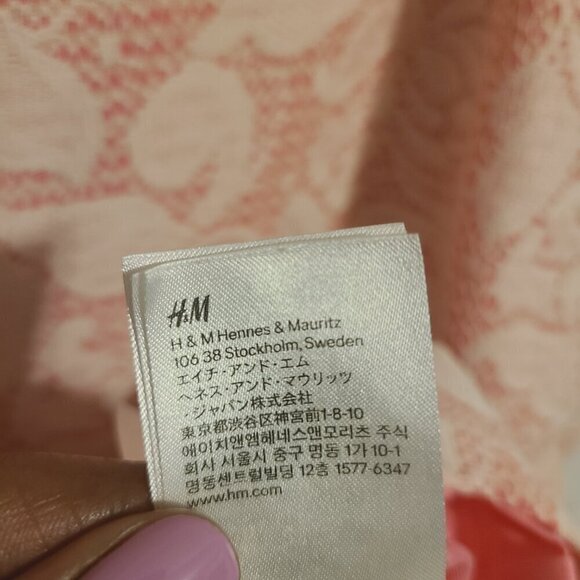 H&M | Women's Pink and White Lace Sleeveless Mini Dress or Tunic Top (Size XS) - Picture 9 of 15